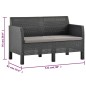 vidaXL Set de muebles jardín 2 piezas cojines PP ratán gris antracita vidaXL Set de muebles jardín 2 piezas cojines PP ratán gris antracita