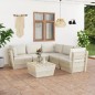 vidaXL Muebles de jardín de palets 6 piezas y cojines madera de abeto 