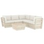 vidaXL Muebles de jardín de palets 6 piezas y cojines madera de abeto 