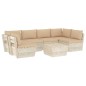 vidaXL Muebles de jardín de palets 7 piezas y cojines madera de abeto vidaXL Muebles de jardín de palets 7 piezas y cojines madera de abeto
