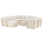 vidaXL Muebles de jardín de palets 10 pzas y cojines madera de abeto 