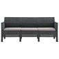 vidaXL Set de muebles de jardín 3 pzas cojines PP ratán gris antracita vidaXL Set de muebles de jardín 3 pzas cojines PP ratán gris antracita