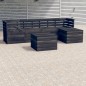 vidaXL Muebles palets de jardín 6 pzas madera maciza pino gris oscuro vidaXL Muebles palets de jardín 6 pzas madera maciza pino gris oscuro