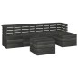 vidaXL Muebles palets de jardín 6 pzas madera maciza pino gris oscuro vidaXL Muebles palets de jardín 6 pzas madera maciza pino gris oscuro