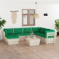 vidaXL Muebles de jardín de palets 8 piezas y cojines madera de abeto vidaXL Muebles de jardín de palets 8 piezas y cojines madera de abeto