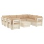 vidaXL Muebles de jardín de palets 9 piezas y cojines madera de abeto vidaXL Muebles de jardín de palets 9 piezas y cojines madera de abeto