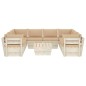 vidaXL Muebles de jardín de palets 9 piezas y cojines madera de abeto vidaXL Muebles de jardín de palets 9 piezas y cojines madera de abeto