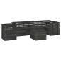 vidaXL Muebles palets de jardín 7 pzas madera maciza pino gris oscuro