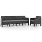 vidaXL Set de muebles de jardín 2 pzas cojines PP ratán gris antracita vidaXL Set de muebles de jardín 2 pzas cojines PP ratán gris antracita