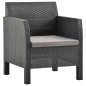 vidaXL Set de muebles de jardín 2 pzas cojines PP ratán gris antracita vidaXL Set de muebles de jardín 2 pzas cojines PP ratán gris antracita