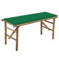 vidaXL Banco de jardín plegable con cojín bambú 118 cm vidaXL Banco de jardín plegable con cojín bambú 118 cm