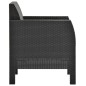 vidaXL Set de muebles de jardín 2 pzas cojines PP ratán gris antracita vidaXL Set de muebles de jardín 2 pzas cojines PP ratán gris antracita