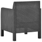 vidaXL Set de muebles de jardín 2 pzas cojines PP ratán gris antracita vidaXL Set de muebles de jardín 2 pzas cojines PP ratán gris antracita