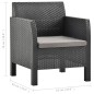 vidaXL Set de muebles de jardín 2 pzas cojines PP ratán gris antracita vidaXL Set de muebles de jardín 2 pzas cojines PP ratán gris antracita