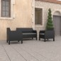 vidaXL Set de muebles jardín 3 piezas cojines PP ratán gris antracita vidaXL Set de muebles jardín 3 piezas cojines PP ratán gris antracita