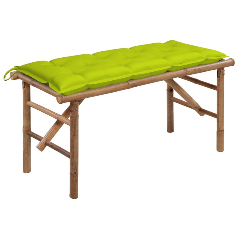 vidaXL Banco de jardín plegable con cojín bambú 118 cm vidaXL Banco de jardín plegable con cojín bambú 118 cm