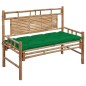 vidaXL Banco de jardín con cojín bambú 120 cm vidaXL Banco de jardín con cojín bambú 120 cm