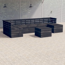 vidaXL Muebles palets de jardín 8 pzas madera maciza pino gris oscuro