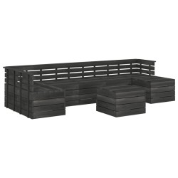 vidaXL Muebles palets de jardín 8 pzas madera maciza pino gris oscuro