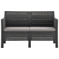 vidaXL Set de muebles jardín 3 piezas cojines PP ratán gris antracita vidaXL Set de muebles jardín 3 piezas cojines PP ratán gris antracita