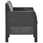 vidaXL Set de muebles jardín 3 piezas cojines PP ratán gris antracita vidaXL Set de muebles jardín 3 piezas cojines PP ratán gris antracita