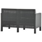 vidaXL Set de muebles jardín 3 piezas cojines PP ratán gris antracita vidaXL Set de muebles jardín 3 piezas cojines PP ratán gris antracita