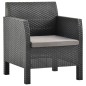 vidaXL Set de muebles jardín 3 piezas cojines PP ratán gris antracita vidaXL Set de muebles jardín 3 piezas cojines PP ratán gris antracita