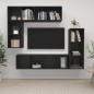 vidaXL Set de muebles para TV 4 piezas madera contrachapada negro