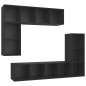 vidaXL Set de muebles para TV 4 piezas madera contrachapada negro