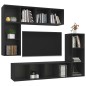 vidaXL Set de muebles para TV 4 piezas madera contrachapada negro