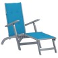 vidaXL Tumbona de jardín con reposapiés y cojín madera maciza acacia vidaXL Tumbona de jardín con reposapiés y cojín madera maciza acacia