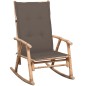 vidaXL Silla mecedora con cojín bambú vidaXL Silla mecedora con cojín bambú