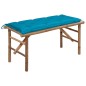 vidaXL Banco de jardín plegable con cojín bambú 118 cm vidaXL Banco de jardín plegable con cojín bambú 118 cm