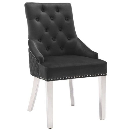vidaXL Sillas de comedor 4 unidades terciopelo negro