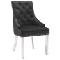 vidaXL Sillas de comedor 4 unidades terciopelo negro
