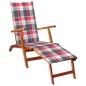 vidaXL Tumbona de jardín con reposapiés y cojín madera maciza acacia vidaXL Tumbona de jardín con reposapiés y cojín madera maciza acacia