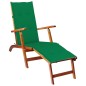 vidaXL Tumbona de jardín con reposapiés y cojín madera maciza acacia vidaXL Tumbona de jardín con reposapiés y cojín madera maciza acacia