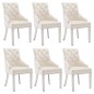 vidaXL Sillas de comedor 6 unidades de terciopelo crema vidaXL Sillas de comedor 6 unidades de terciopelo crema
