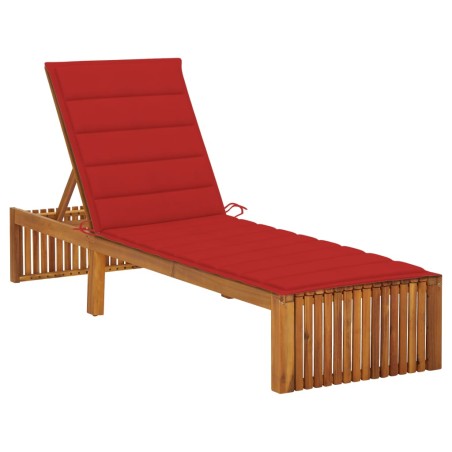 vidaXL Tumbona con cojín madera maciza de acacia 