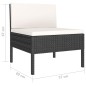 vidaXL Set muebles de jardín 6 piezas y cojines ratán sintético negro