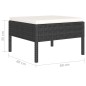 vidaXL Set muebles de jardín 6 piezas y cojines ratán sintético negro