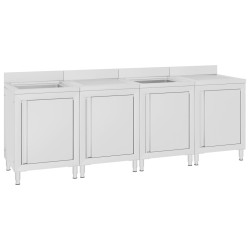 vidaXL Fregadero de cocina profesional acero inoxidable 240x60x96 cm
