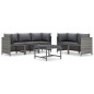 vidaXL Set de muebles de jardín 6 pzas y cojines ratán sintético gris