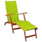 vidaXL Tumbona de jardín con reposapiés y cojín madera maciza acacia vidaXL Tumbona de jardín con reposapiés y cojín madera maciza acacia