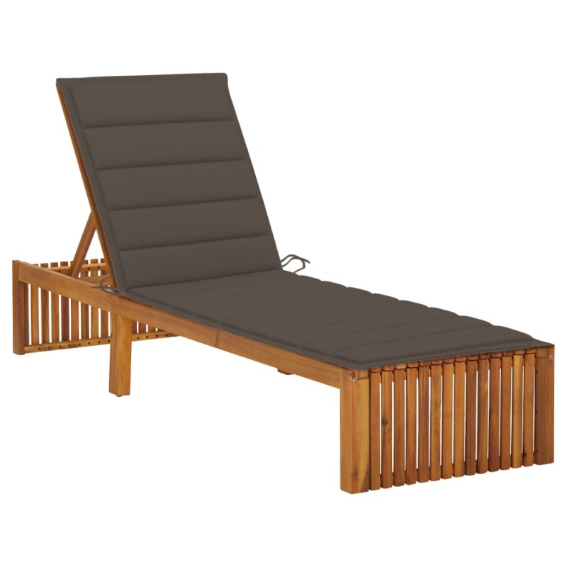 vidaXL Tumbona con cojín madera maciza de acacia vidaXL Tumbona con cojín madera maciza de acacia