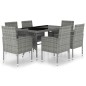 vidaXL Set comedor jardín 7 pzas ratán sintético gris antracita y gris vidaXL Set comedor jardín 7 pzas ratán sintético gris antracita y gris