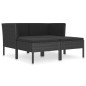 vidaXL Set de muebles de jardín 4 pzas y cojines ratán sintético negro vidaXL Set de muebles de jardín 4 pzas y cojines ratán sintético negro