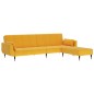 vidaXL Sofá cama 2 plazas reposapiés y dos cojines terciopelo amarillo vidaXL Sofá cama 2 plazas reposapiés y dos cojines terciopelo amarillo