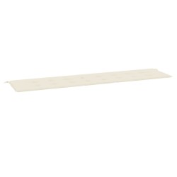 vidaXL Cojín de banco de jardín tela Oxford crema 200x50x3 cm