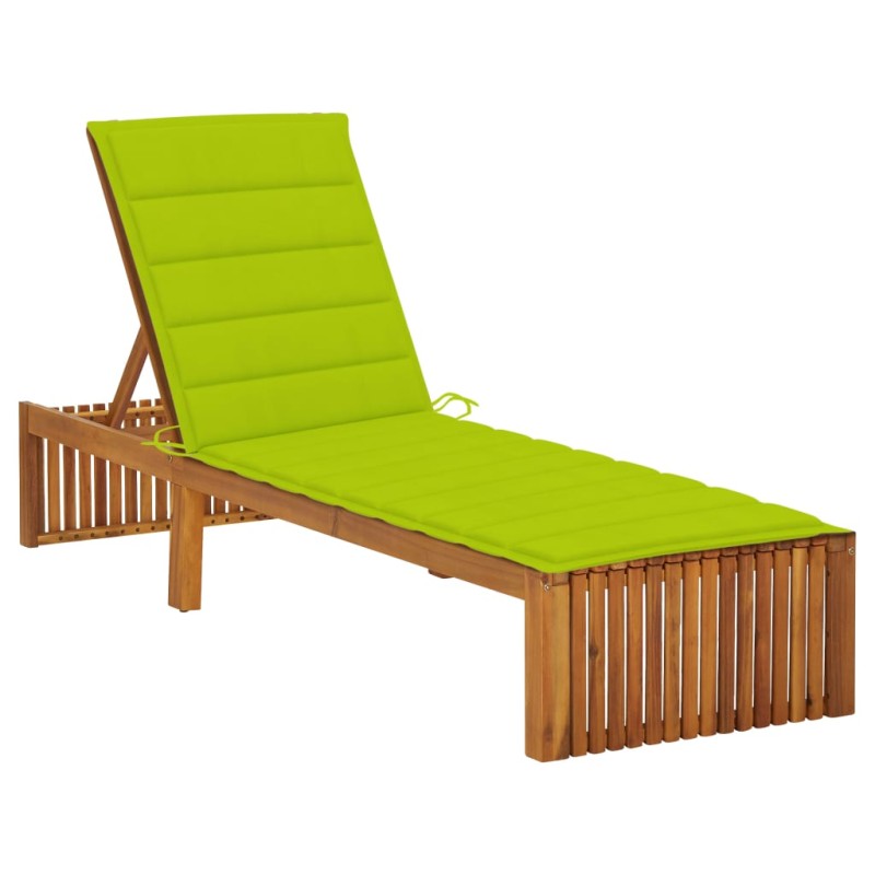vidaXL Tumbona con cojín madera maciza de acacia vidaXL Tumbona con cojín madera maciza de acacia